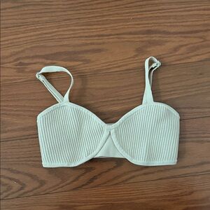 Babaton Ribbed Underwire Bandeau Bralette - Light Cream